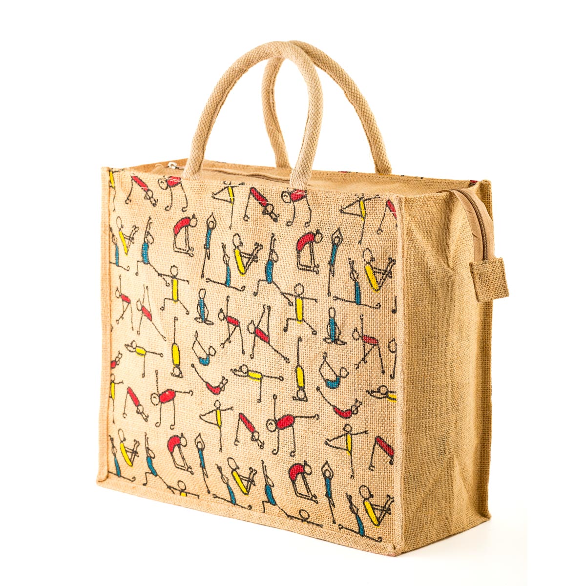 Jute Shopping Bag Yoga Prints Large - Main Image