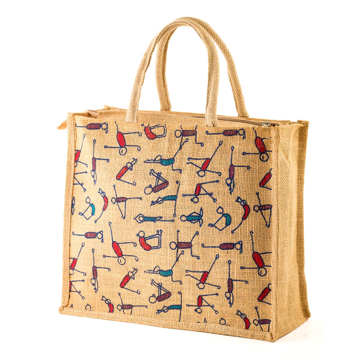 Jute Lunch Bag Yoga Prints Small