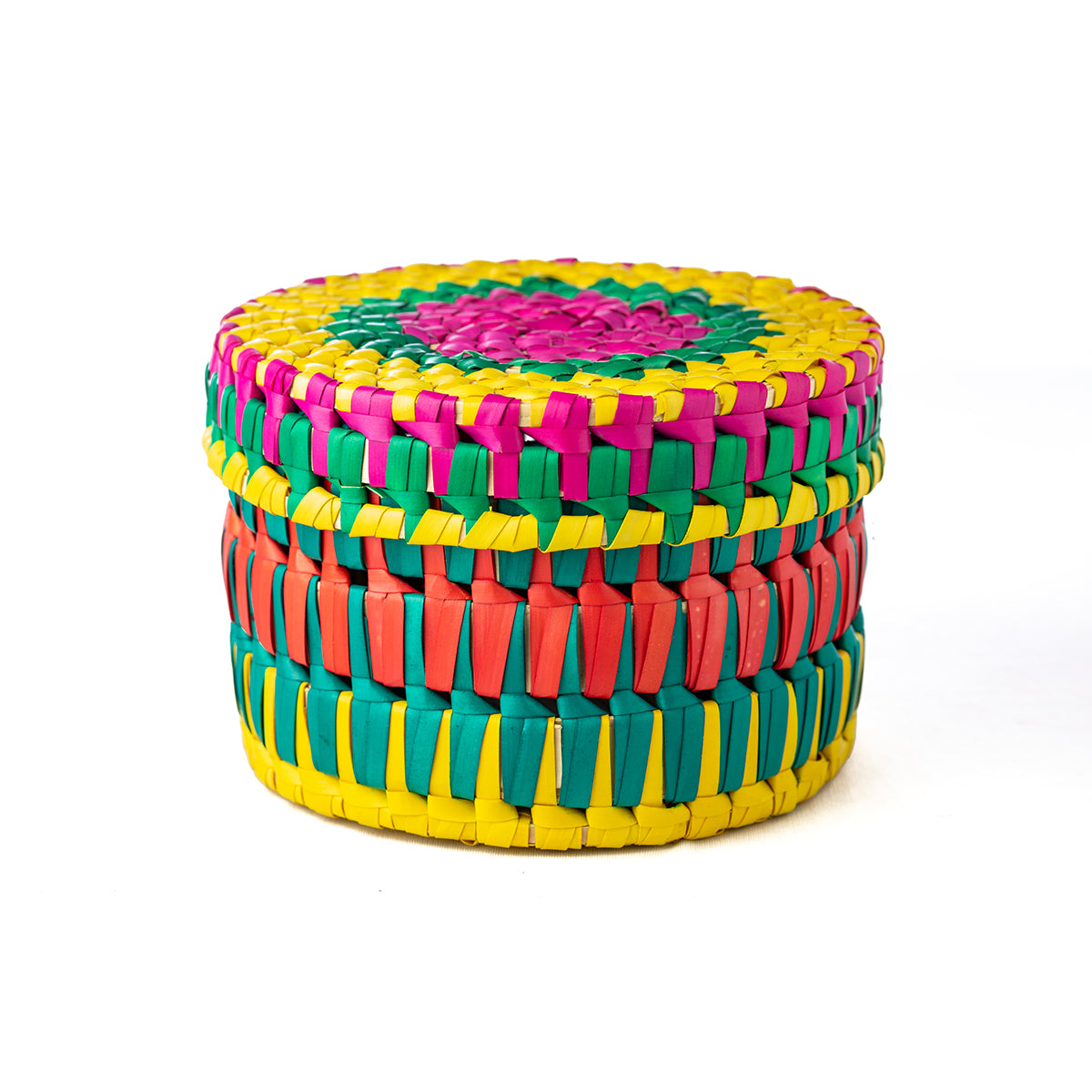 Palm Leaf Gift Box - Round - (Multicolour)