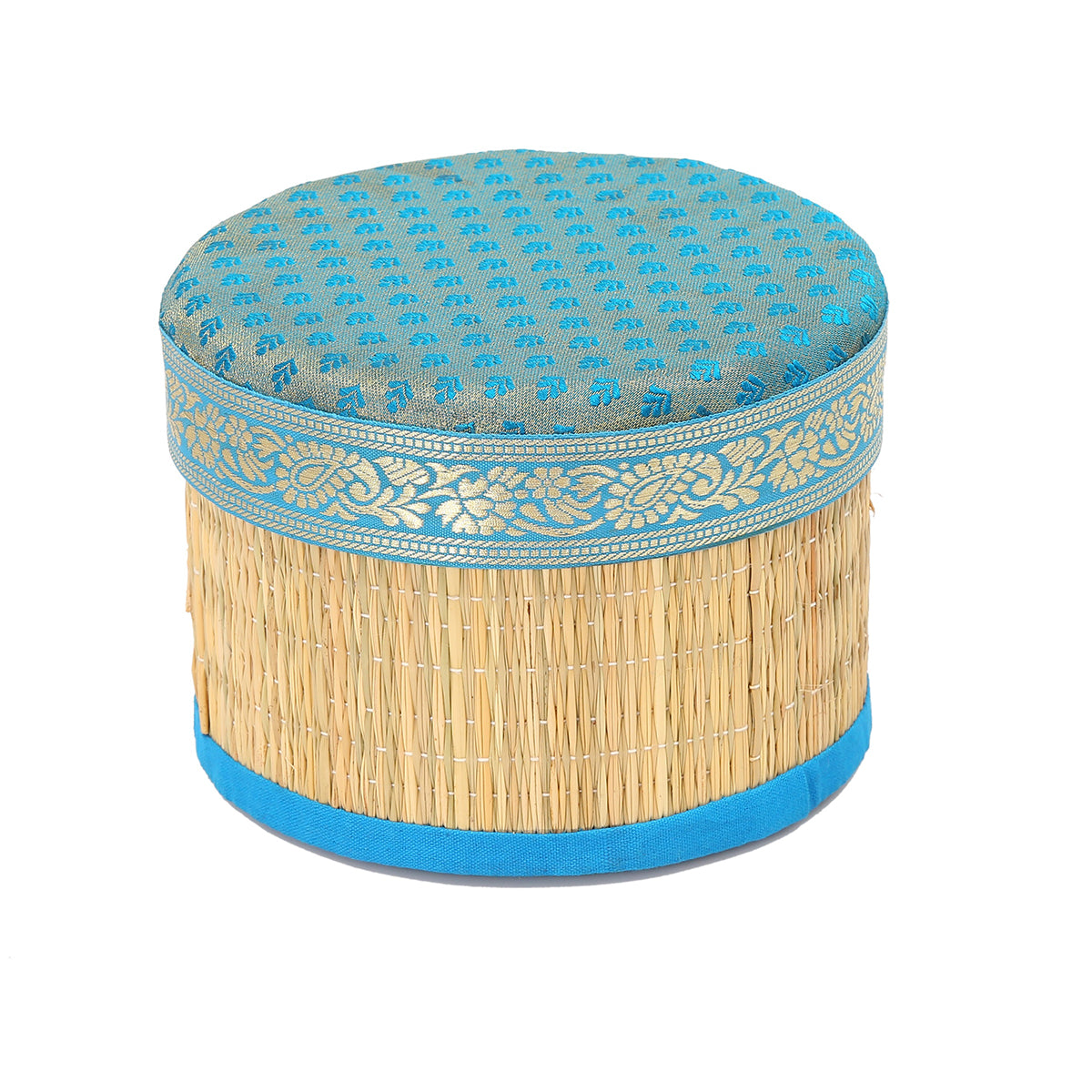 Rivergrass Round Box with Foam Lid - Skyblue