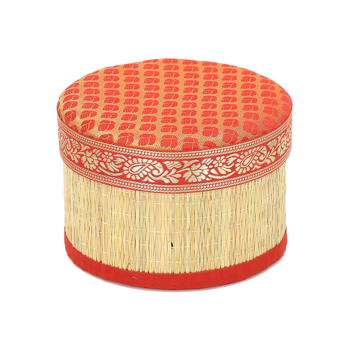 Rivergrass Round Box with Foam Lid - Red