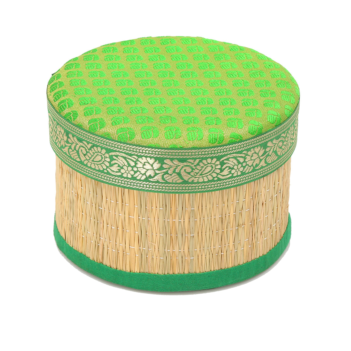 Rivergrass Round Box with Foam Lid - Green