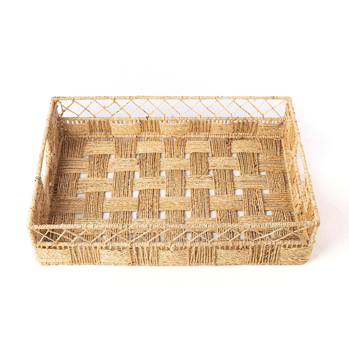 Banana Fiber Rope Tray (with metal frame) - Large