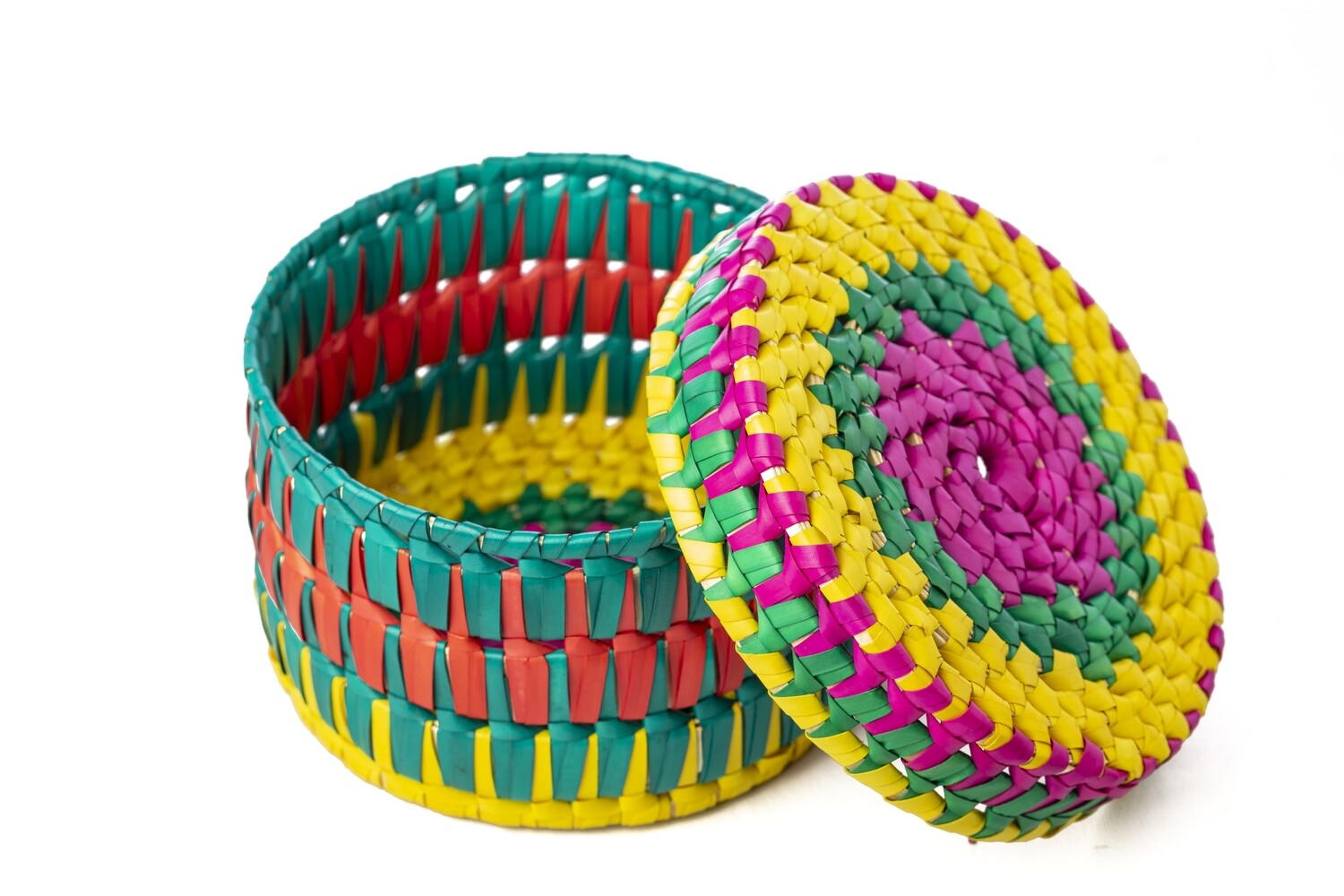 Palm Leaf Gift Box - Round - (Multicolour)