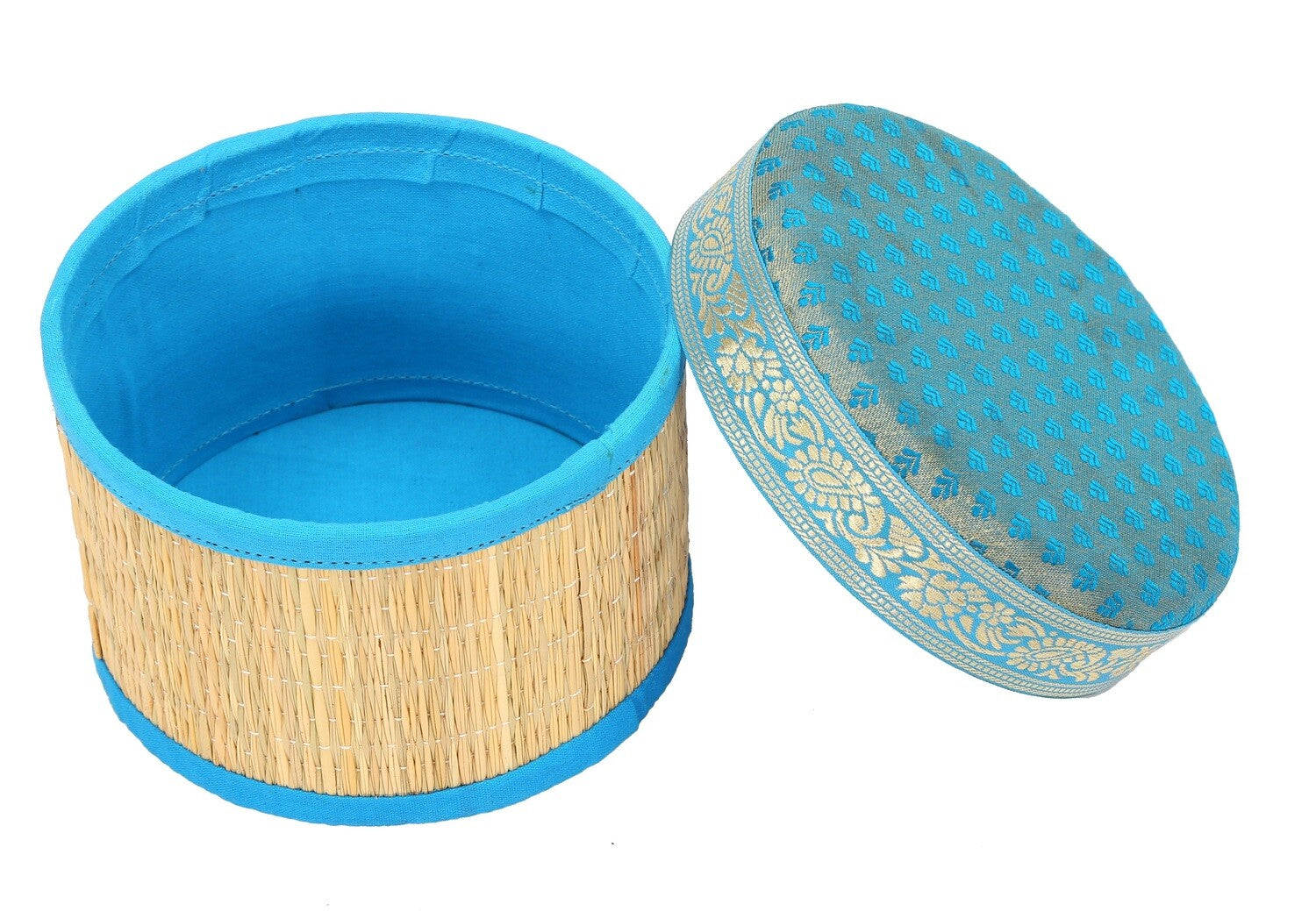 Rivergrass Round Box with Foam Lid - Skyblue