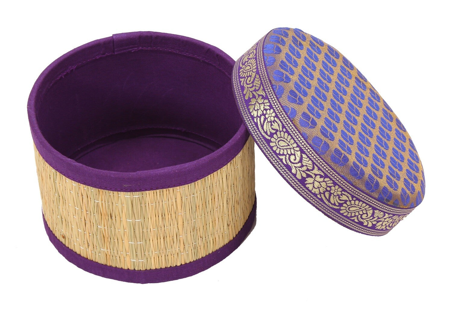 Rivergrass Round Box with Foam Lid - Purple