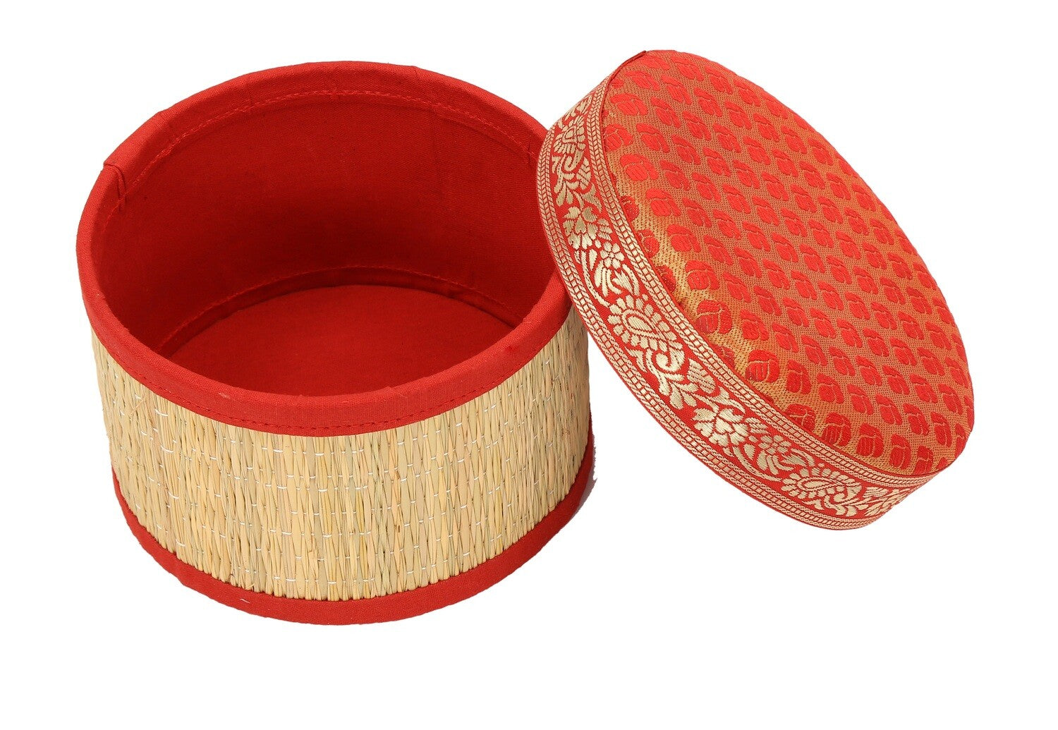 Rivergrass Round Box with Foam Lid - Red