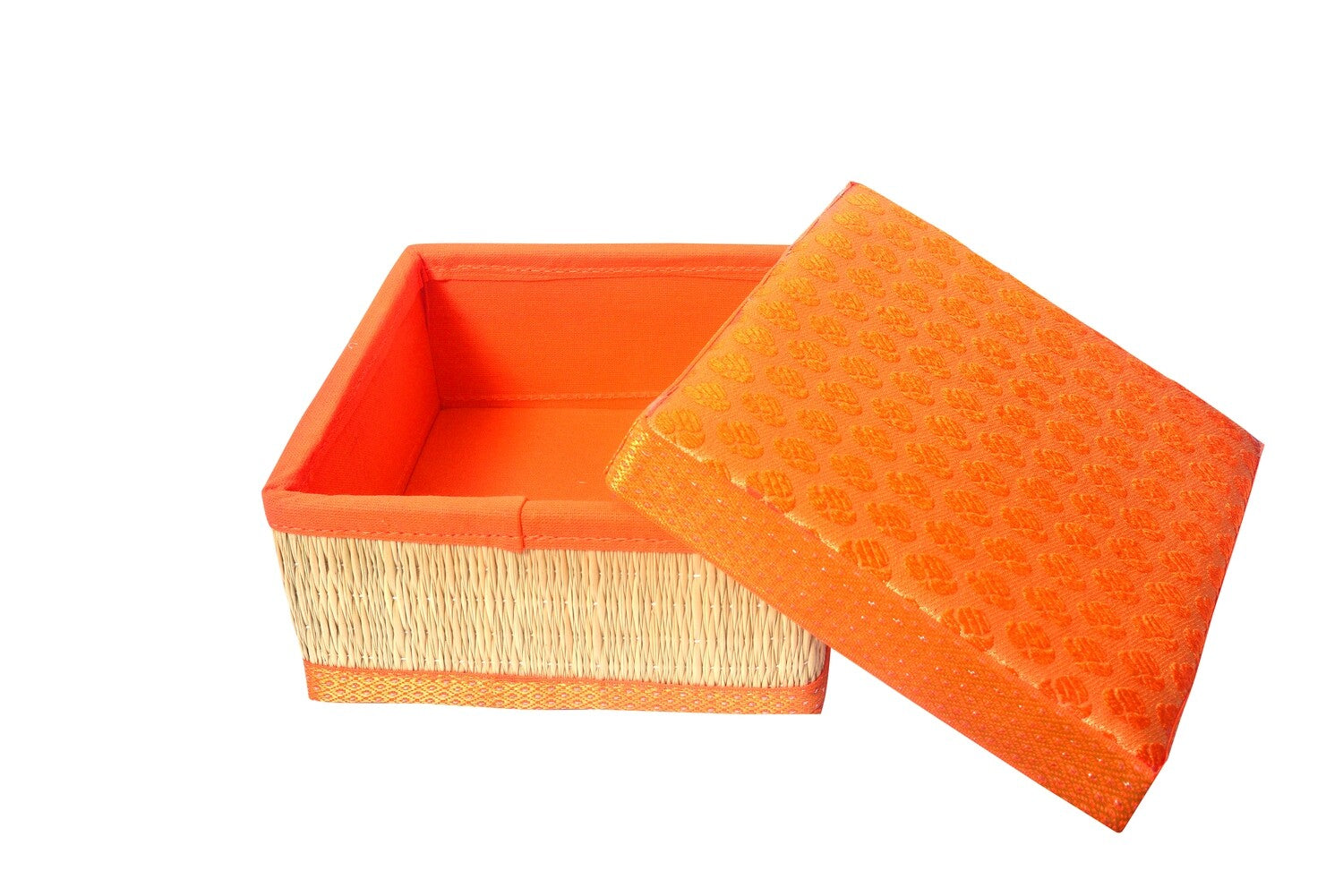 Rivergrass Square Box with Foam Lid - Orange