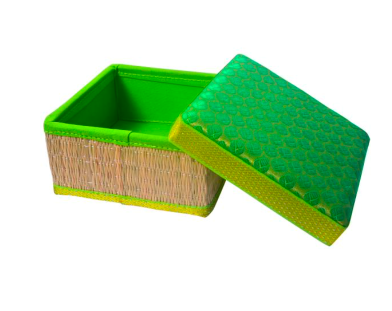 Rivergrass Square Box with foam lid - Green